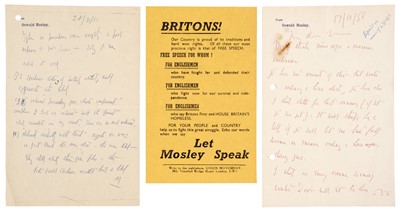 Lot 136 - Mosley (Oswald, 1896-1980). Two Autograph Letters Signed with initials, 'O.M'