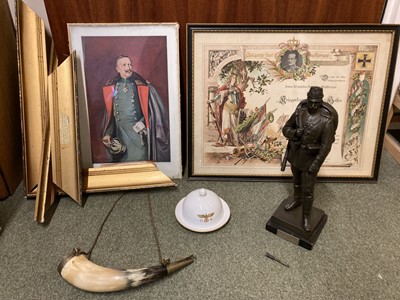 Lot 56 - Sculpture. An Imperial German patinated spelter figure modelled as an Infantry soldier