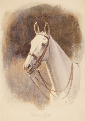 Lot 189 - Charles Edward Stewart (1866-1942). Two Studies of Horses' Heads. signed C. E. S. mid-20th century