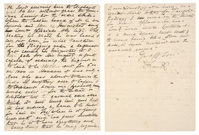 Lot 283 - Queen Victoria & the Elephant 'Stoke'. Two Autograph Letters Signed