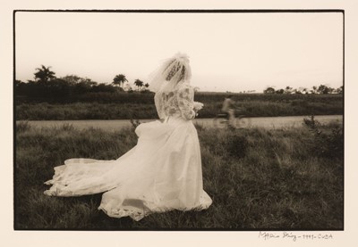 Lot 25 - Cuba. Quinze in Wedding  Style Dress by Mario Diaz (1951-2019), 1991, gelatin silver print
