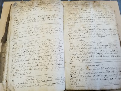 Lot 172 - Manuscript Cookery Book. A  late 17th-century manuscript recipe book