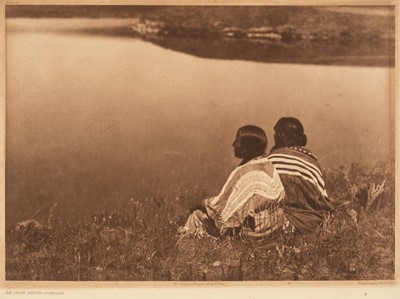 Lot 31 - Curtis (Edward Sherriff, 1868-1952). An Idle Hour - Piegan, 1910, photogravure