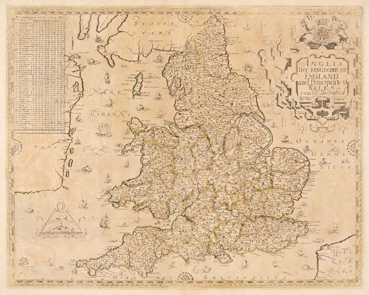 Lot 96 - England & Wales. Saxton (Christopher & Lea Philip), Anglia, The Kingdome of England..., 1693