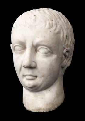 Lot 446 - Grand Tour. An antique white marble head of a young man, probably 18th century