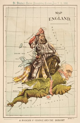 Lot 97 - England and Wales. Merry (Tom, pseud William Mecham), Map of England..., 1888