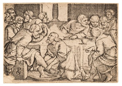 Lot 2 - Pencz (G., c. 1500-1550). Christ washing the Disciples’ Feet, 1534, engraving, and 9 others