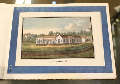 Lot 6 - Chinese School. Album of five Chinese rice paper paintings of St Helena and Napoleon, 1830's-40's