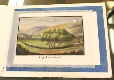 Lot 6 - Chinese School. Album of five Chinese rice paper paintings of St Helena and Napoleon, 1830's-40's