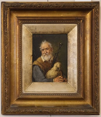 Lot 87 - Falke (Gisela, born 1900). The Sailor & The Bagpiper, a pair of oil paintings on wood panel