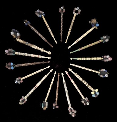Lot 624 - Bobbins. A large collection of lace making bobbins, English, mid 19th century