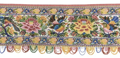 Lot 620 - Beadwork. A beaded pelmet, London: Reville & Rossiter Ltd., circa 1900