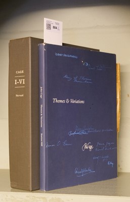 Lot 884 - 1990. Cage (John). I-VI, MethodStuctureIntentionDisciplineNotation, 1990, signed