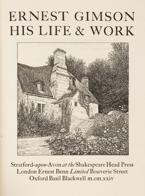 Lot 767 - Shakespeare Head Press. Ernest Gimson. His Life and Work, 1924
