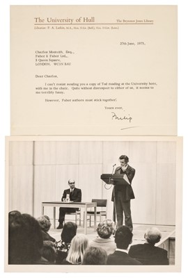 Lot 940 - Larkin (Philip, 1922-1985). Typed Letter Signed, 'Philip', 27 June 1975