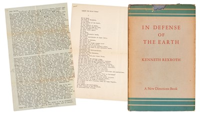 Lot 852 - 1956 Rexroth (Kenneth). In Defense of the Earth, 1956