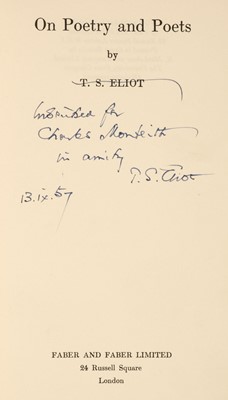 Lot 894 - Eliot (T.S.) On Poetry and Poets, 1st edition, 1957