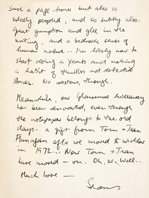 Lot 906 - Heaney (Seamus, 1939-2013). Autograph Letter Signed, 'Seamus', Glanmore, Ashford