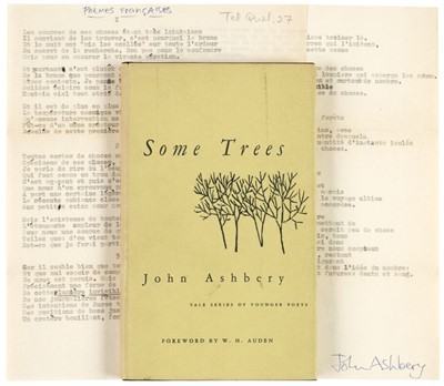 Lot 851 - Ashbery (John). Some Trees, 1st edition, 1956, with signed typescript poem by the author