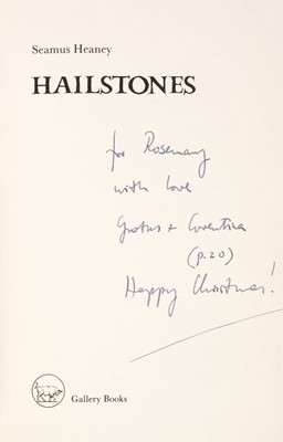 Lot 909 - Heaney (Seamus, 1939-2013). Hailstones, 1st edition, Dublin: Gallery Books, 1984