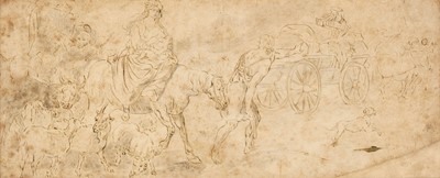 Lot 83 - Follower of Jan Brueghel the Elder, Jacob’s Flight to Bethel, circa 1640, pen and ink, wash