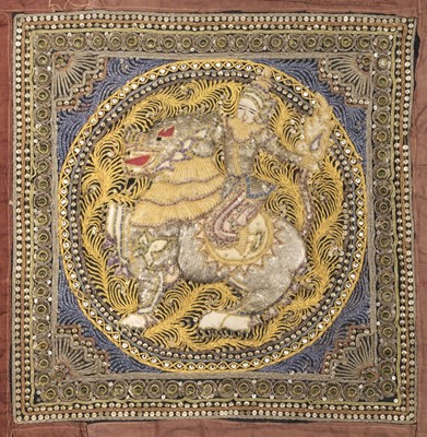Lot 625 - Burma. An embroidered Kalaga panel, Myanmar, early 20th century
