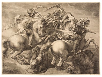 Lot 15 - Edelinck (Gérard, 1640-1707), Battle of Anghiari, engraving, 1657-1666
