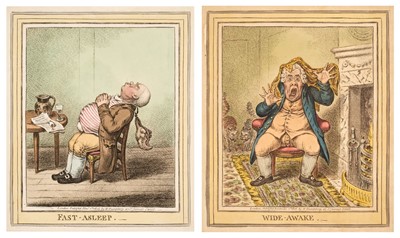 Lot 291 - Gillray (James). Fast Asleep [and] Wide Awake, H. Humphrey, November 1st 1806
