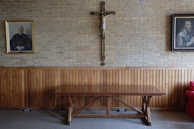 Lot 609 - Refectory Table. A Victorian oak refectory table