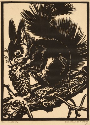 Lot 251 - Bresslern-Roth (Norbertine von, 1891-1978). Red Squirrel, linocut