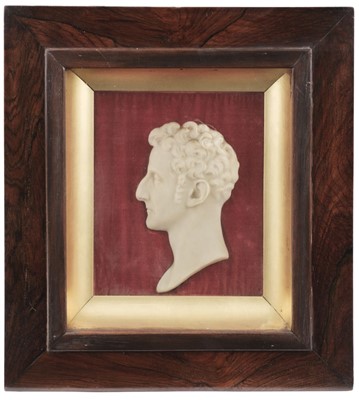 Lot 563 - Duke of Wellington. A Victorian wax profile of the Duke of Wellington