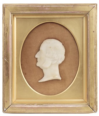 Lot 461 - Wax Profile. A Victorian wax profile of a gentleman