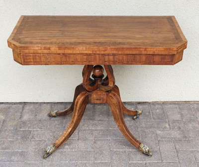 Lot 582 - Card Table. mid-19th-century rosewood and amboyna card table