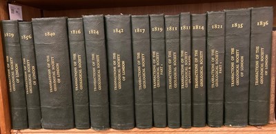 Lot 76 - Geological Society. Transactions,  series 1 & 2 in 14 vols, 1811-56