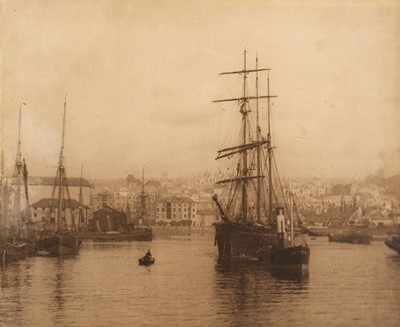 Lot 74 - Sutcliffe (Frank Meadow, 1853-1941). Whitby Harbour, c. 1880s, carbon print