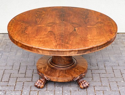 Lot 617 - Table. A William IV period rosewood tilt-top centre table