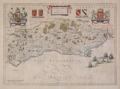 Lot 60 - Sussex. Blaeu (Johannes), Suthsexia Vernacule Sussex, Amsterdam, circa 1648