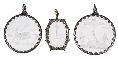 Lot 451 - Religious Panels. A glass miniature probably 18th century