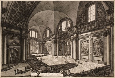 Lot 43 - Piranesi (Giovanni Battista, 1720-78). Veduta interna della Chiesa della Madonna..., 1774