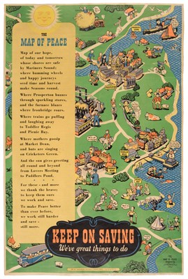 Lot 53 - Sayer (J. P.). The Map of Peace, for H. M. Stationary Office by Field Sons & Co. circa 1945