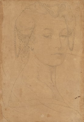 Lot 180 - Leighton (Frederick, 1830-1896). Study of a Female Head, circa 1853
