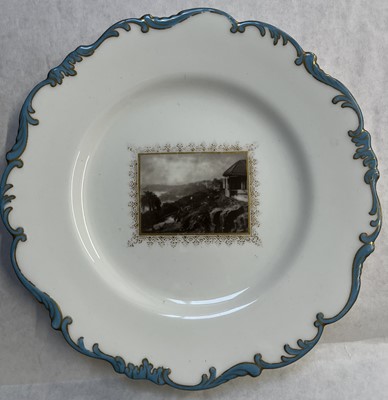 Lot 496 - India. A collection of Indian temple Cauldon photographic porcelain cabinet plates, c. 1920
