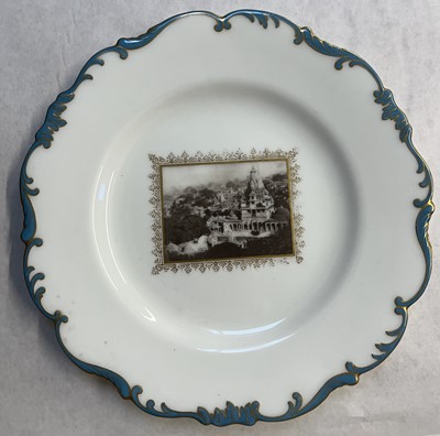 Lot 496 - India. A collection of Indian temple Cauldon photographic porcelain cabinet plates, c. 1920