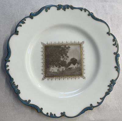 Lot 496 - India. A collection of Indian temple Cauldon photographic porcelain cabinet plates, c. 1920
