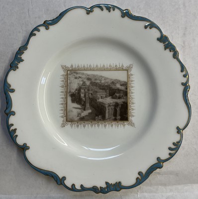 Lot 496 - India. A collection of Indian temple Cauldon photographic porcelain cabinet plates, c. 1920