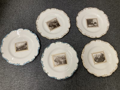 Lot 496 - India. A collection of Indian temple Cauldon photographic porcelain cabinet plates, c. 1920
