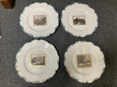 Lot 496 - India. A collection of Indian temple Cauldon photographic porcelain cabinet plates, c. 1920
