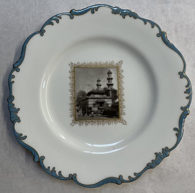 Lot 496 - India. A collection of Indian temple Cauldon photographic porcelain cabinet plates, c. 1920