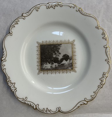 Lot 496 - India. A collection of Indian temple Cauldon photographic porcelain cabinet plates, c. 1920