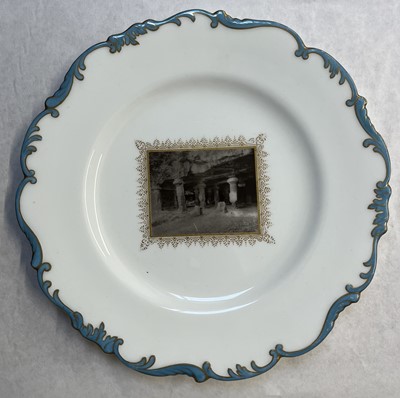 Lot 496 - India. A collection of Indian temple Cauldon photographic porcelain cabinet plates, c. 1920